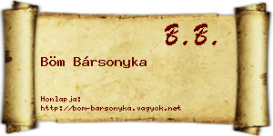 Böm Bársonyka névjegykártya